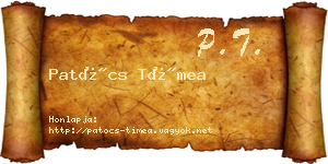 Patócs Tímea névjegykártya